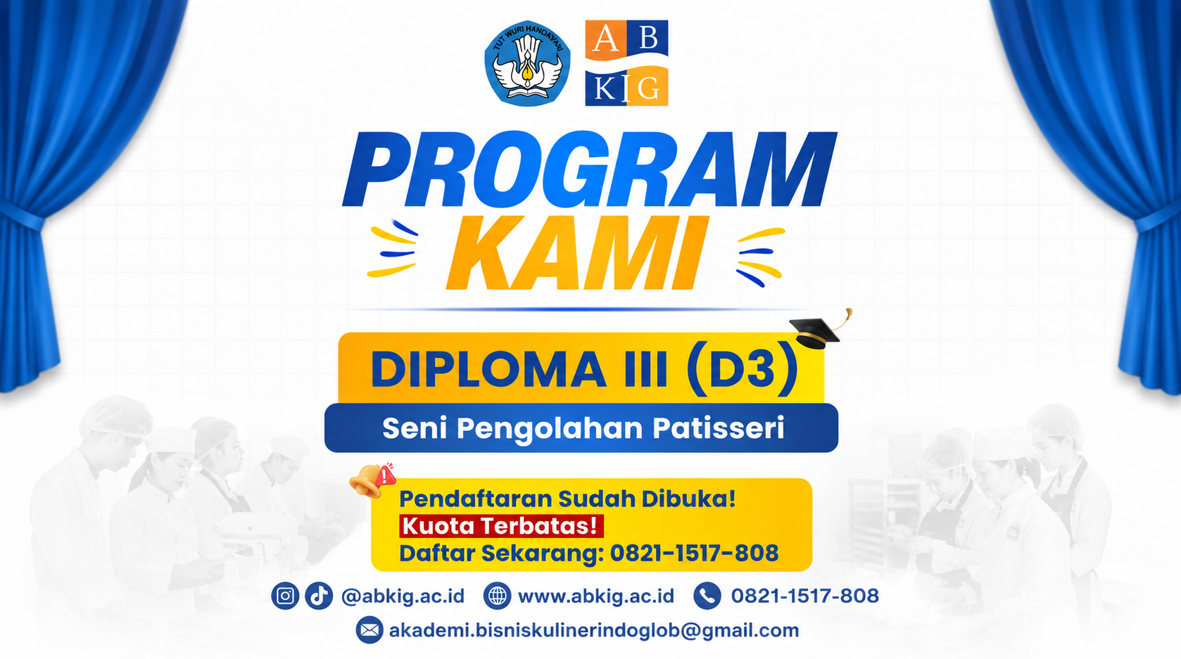 Program Diploma III (D3) Seni Pengolahan Patisseri ABKIG: Siap Kerja & Berwirausaha